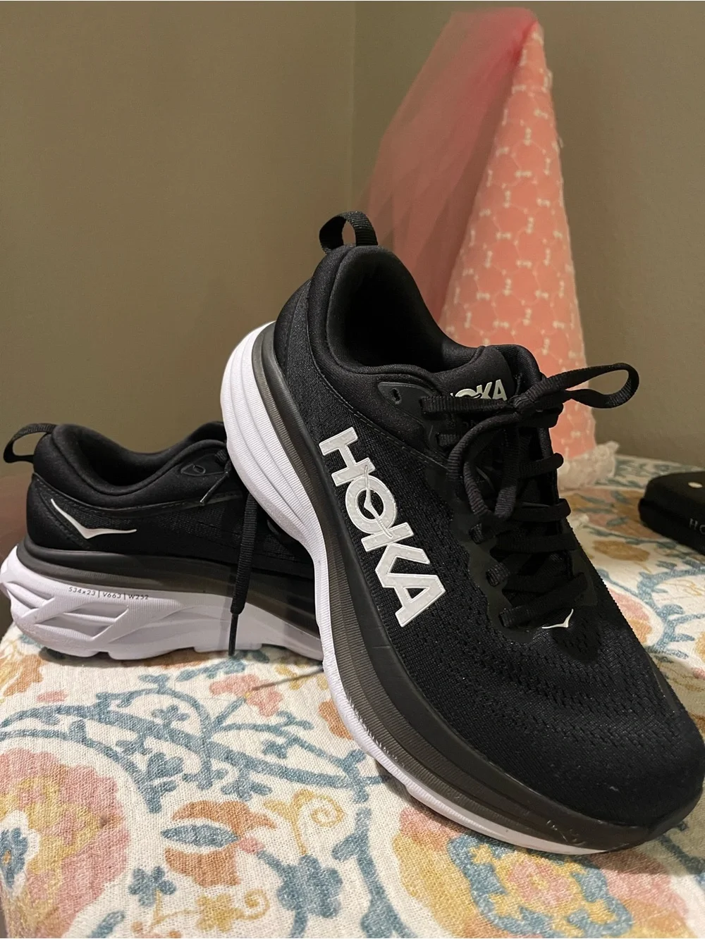 Hoka Women's Black and White Athletic Running Shoes
